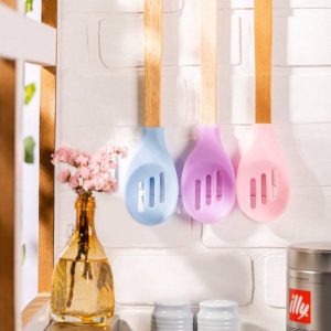 کفگير سيليکوني دسته چوبي شياردار