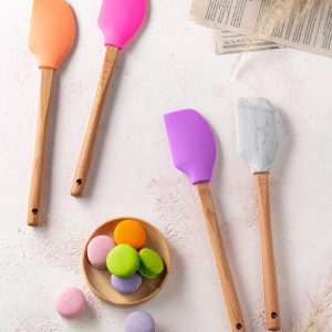 ليسک سيليکوني دسته چوبي گرد