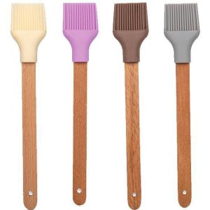 فرچه سيليکوني دسته چوبي تخت