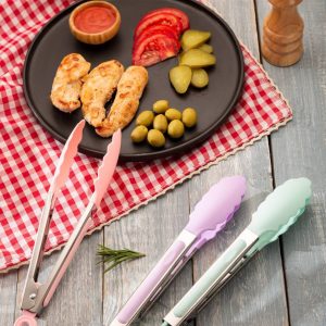 انبر سالاد و غذا دسته استيل سالاد