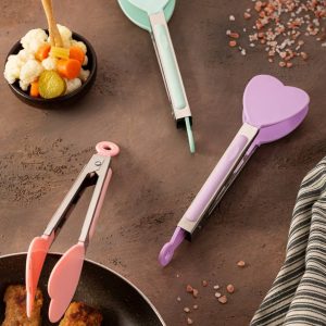 انبر سالاد و غذا دسته استيل قلبي