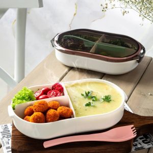 ظرف غذا بيضي 3 خانه ماکروويو