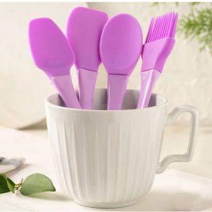 ست شش پارچه سيليکوني فانتزي دسته پلاستيکي